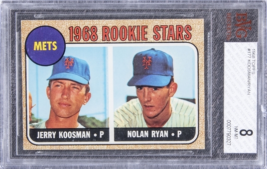 1968 Topps #177 Nolan Ryan Rookie Card – BVG NM-MT 8